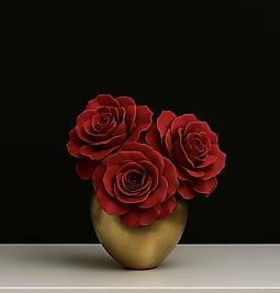 GOLD KIRMIZI TASARIM ÇİÇEK